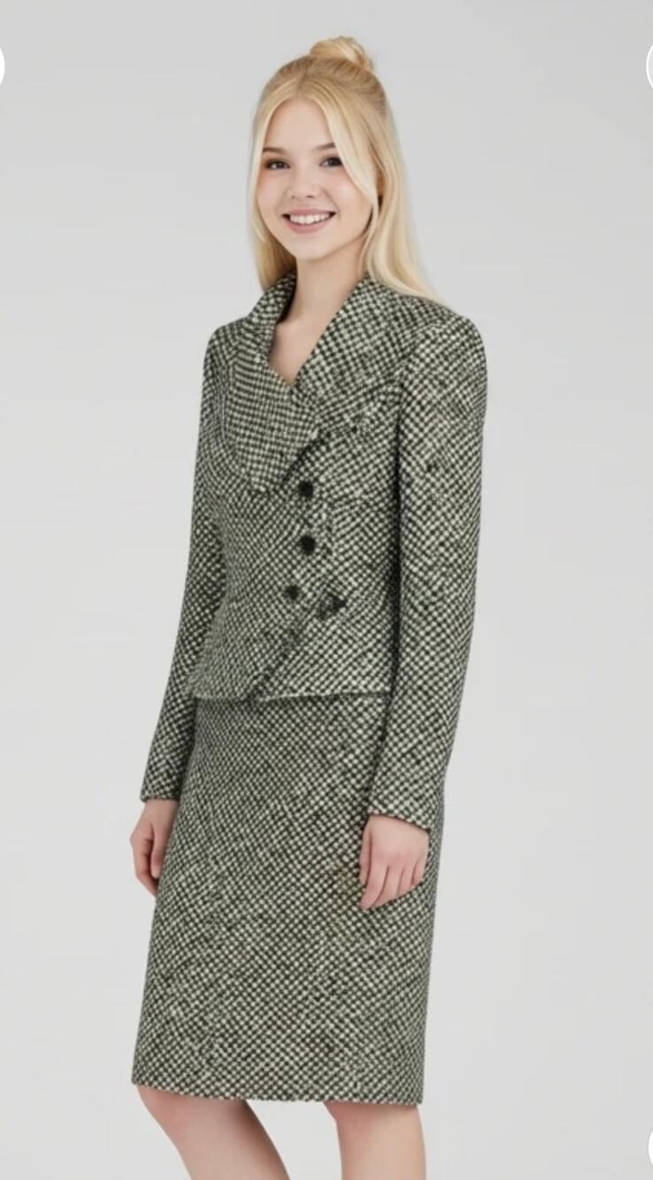 Lafayette 148 New York Multicolor Green Asymmetrical Shawl Collar Jacket 8